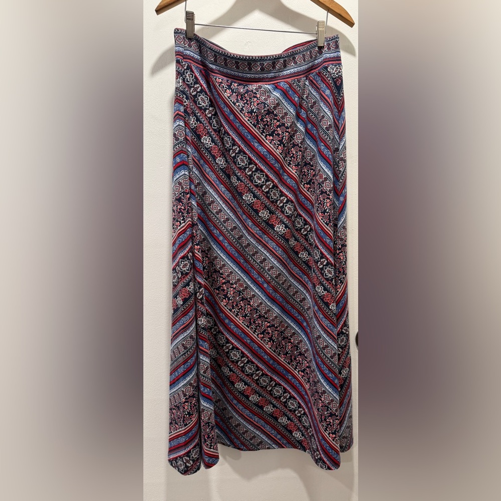 Westport Red and Blue Patterned Skirt